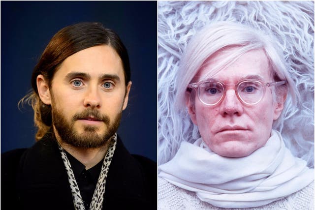 Jared Leto (L) has been cast as Andy Warhol (R) in an upcoming film adaptation of his biography