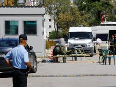 Israeli embassy attack: Man 'shouting Allahu Akbar' shot after attempted stabbing in Turkish capital of Ankara