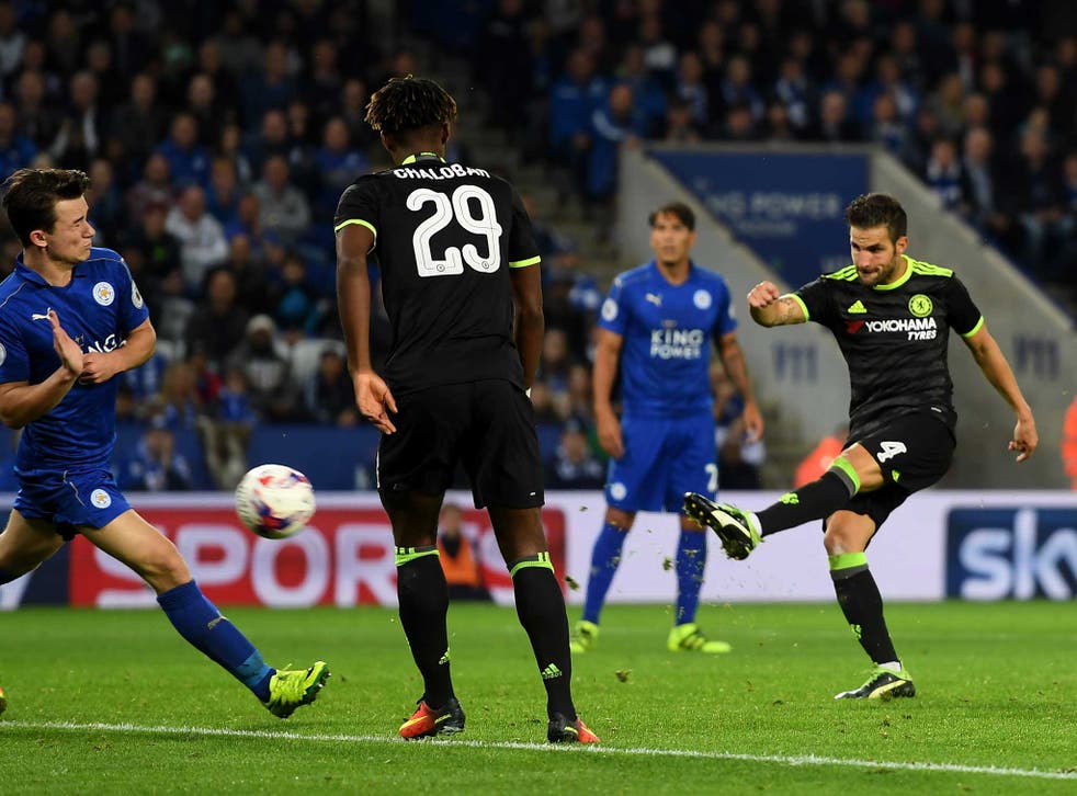 Cesc Fabregas scored twice in extra-time to hand Chelsea victory at Leicester