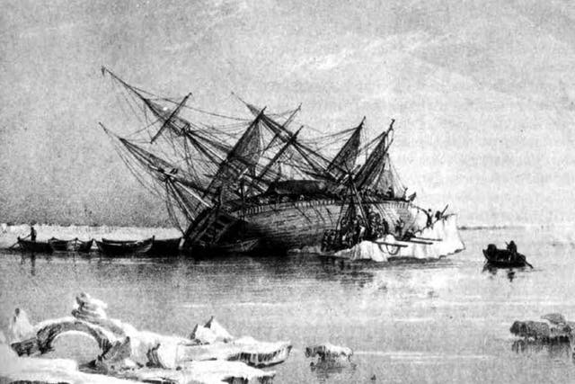 Franklin’s HMS Terror became trapped in ice off King William Island in 1846