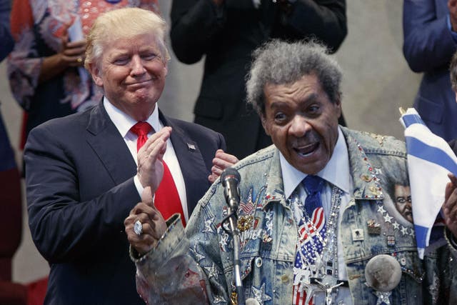 Don King has wanted to speak for Mr Trump for months but GOP officials delayed including him on the campaign trail