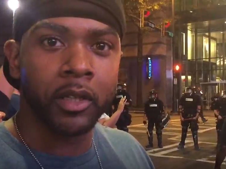 Sage Lawson was interviewed during the second night of protests in Charlotte, North Carolina