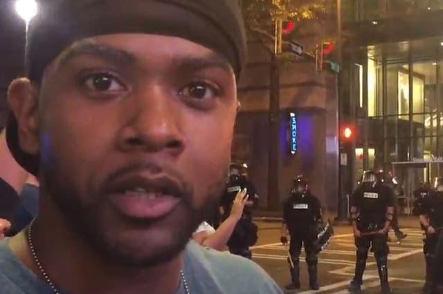 Sage Lawson was interviewed during the second night of protests in Charlotte, North Carolina