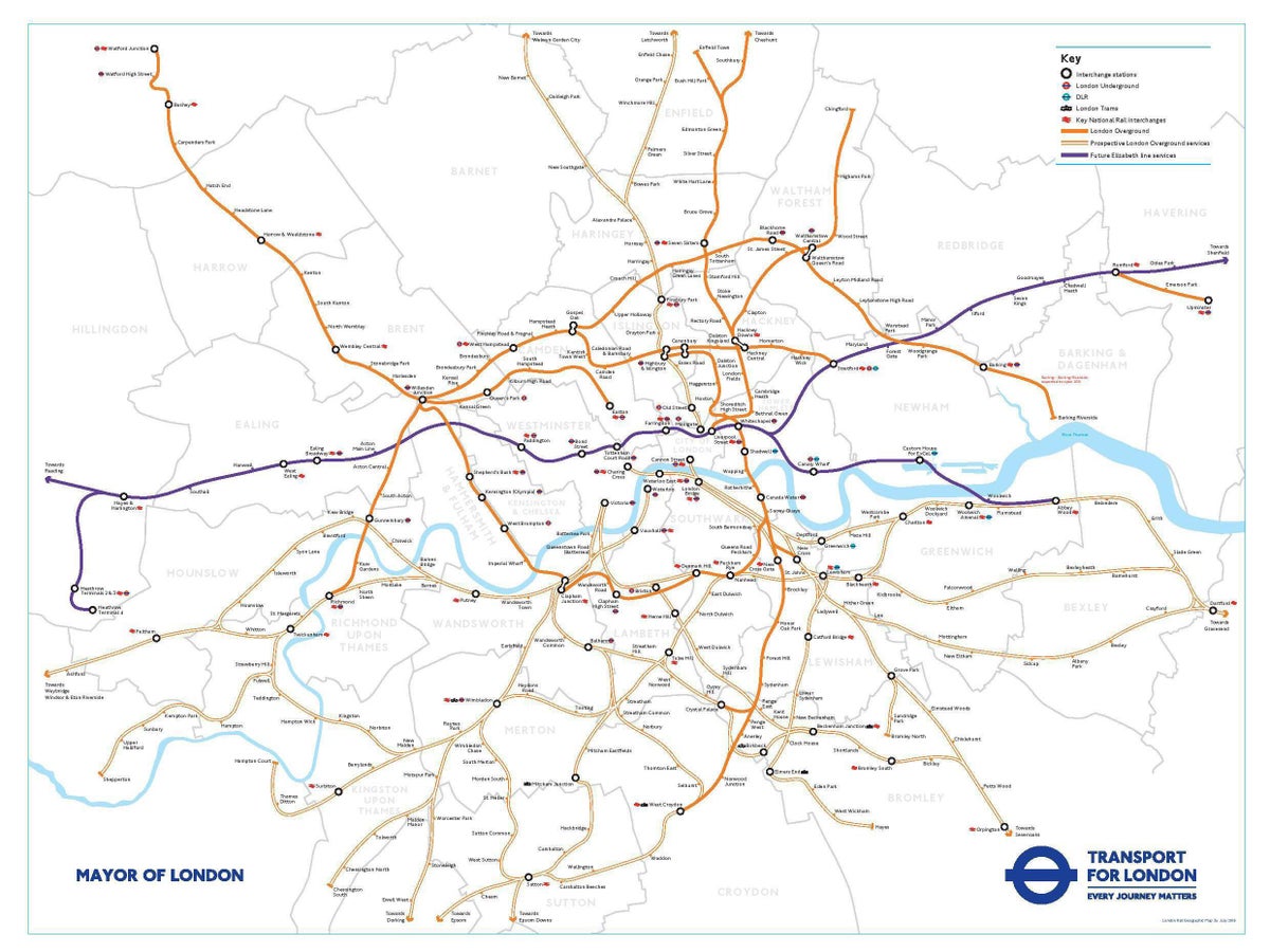 British Rail Map London London's Train Map Set For Overhaul As Crossrail And Overground Network  Expand | The Independent | The Independent