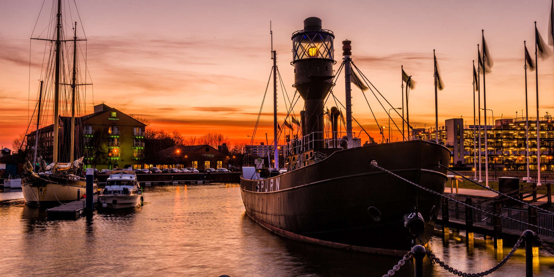 Hull Marina captured on an atypically sunny Hull evening