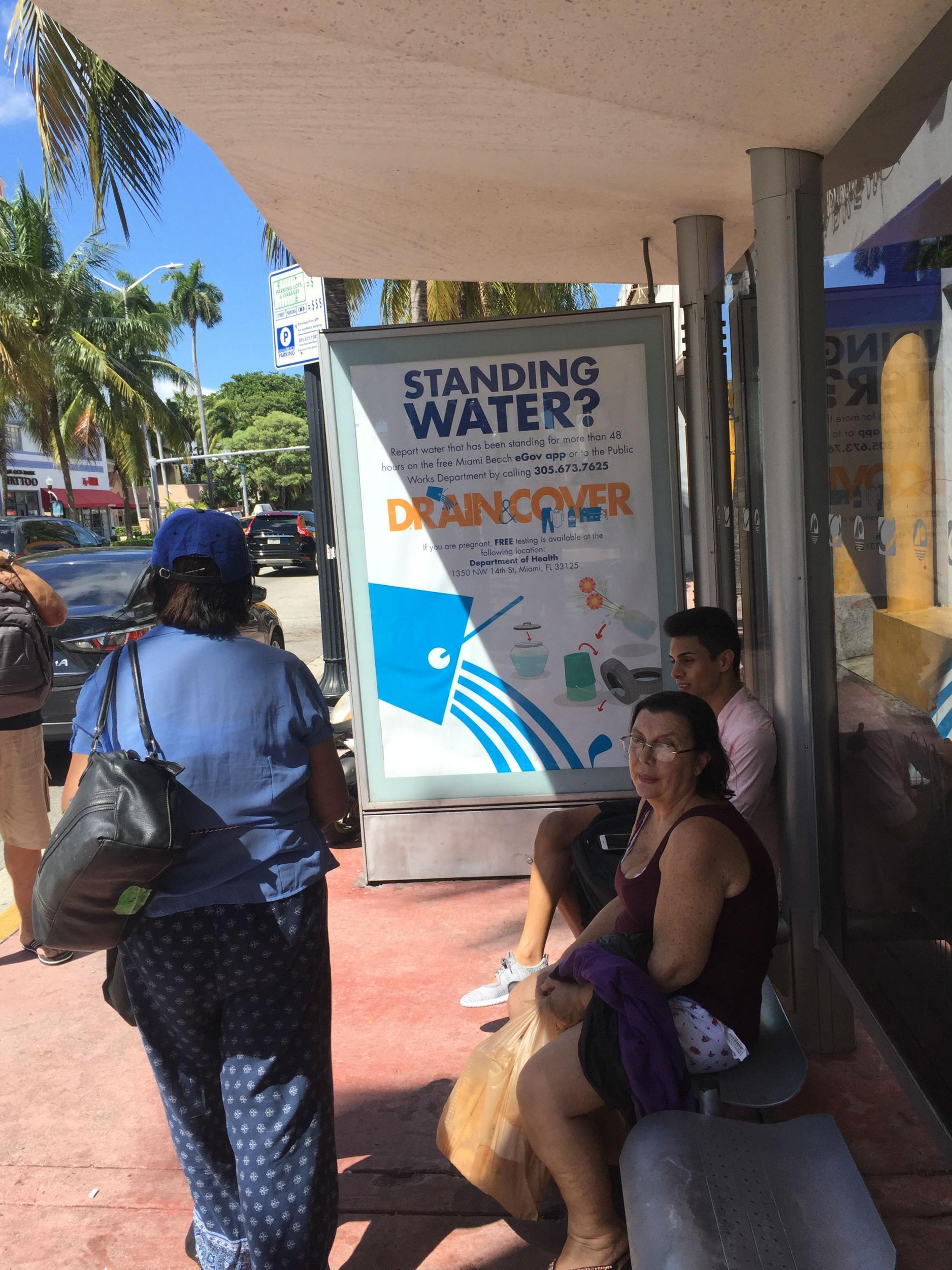 Public health warnings adorn every bus stop