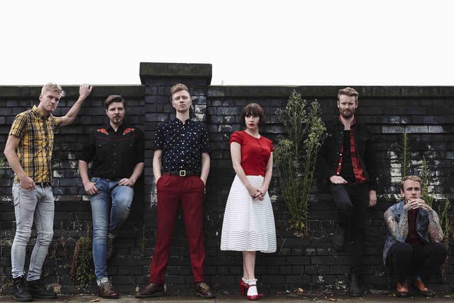 From left to right: Max Thomas, Sam Brace, Dan Heptinstall, Lorna Thomas, Thom Mills and Michael Camino. The six-piece are heading out on tour next month to promote their new album