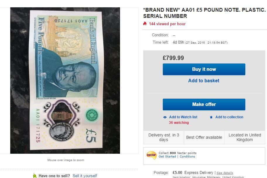 If you have a new £5 note, it may be worth checking its serial number