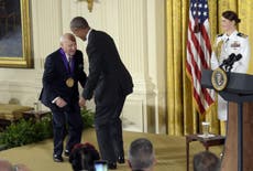 The moment Mel Brooks pretended to pull down Barack Obama's trousers