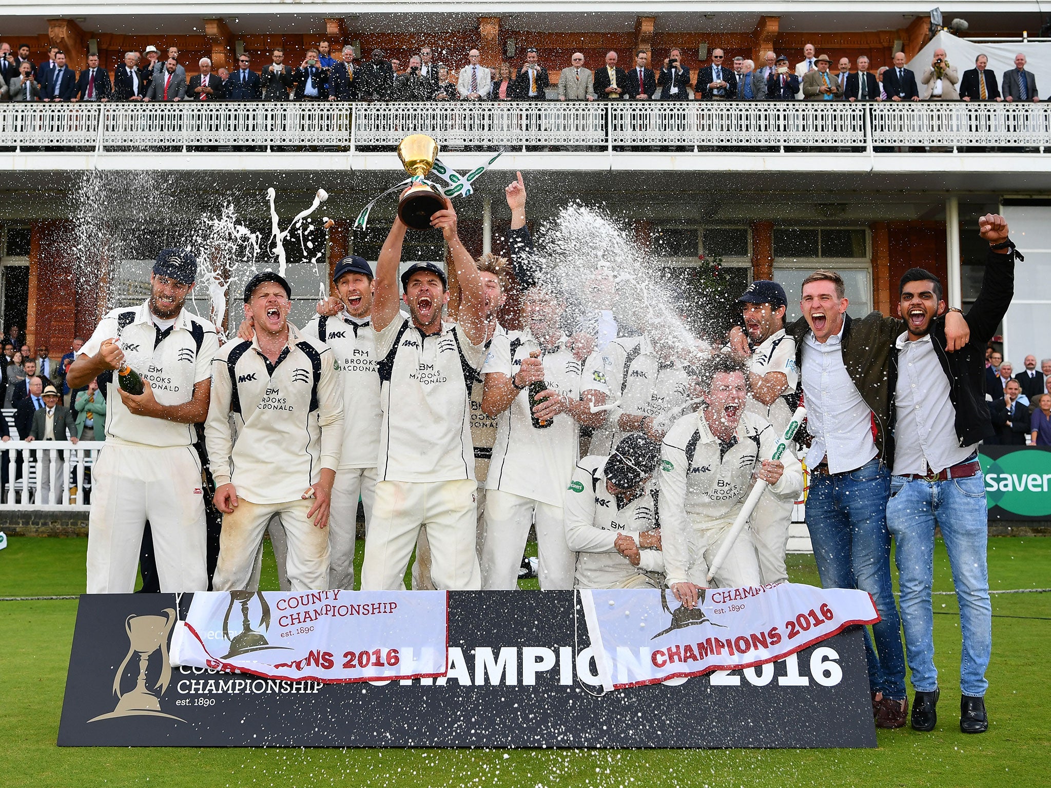 Middlesex lifted last year's County Championship trophy after a 23-year wait