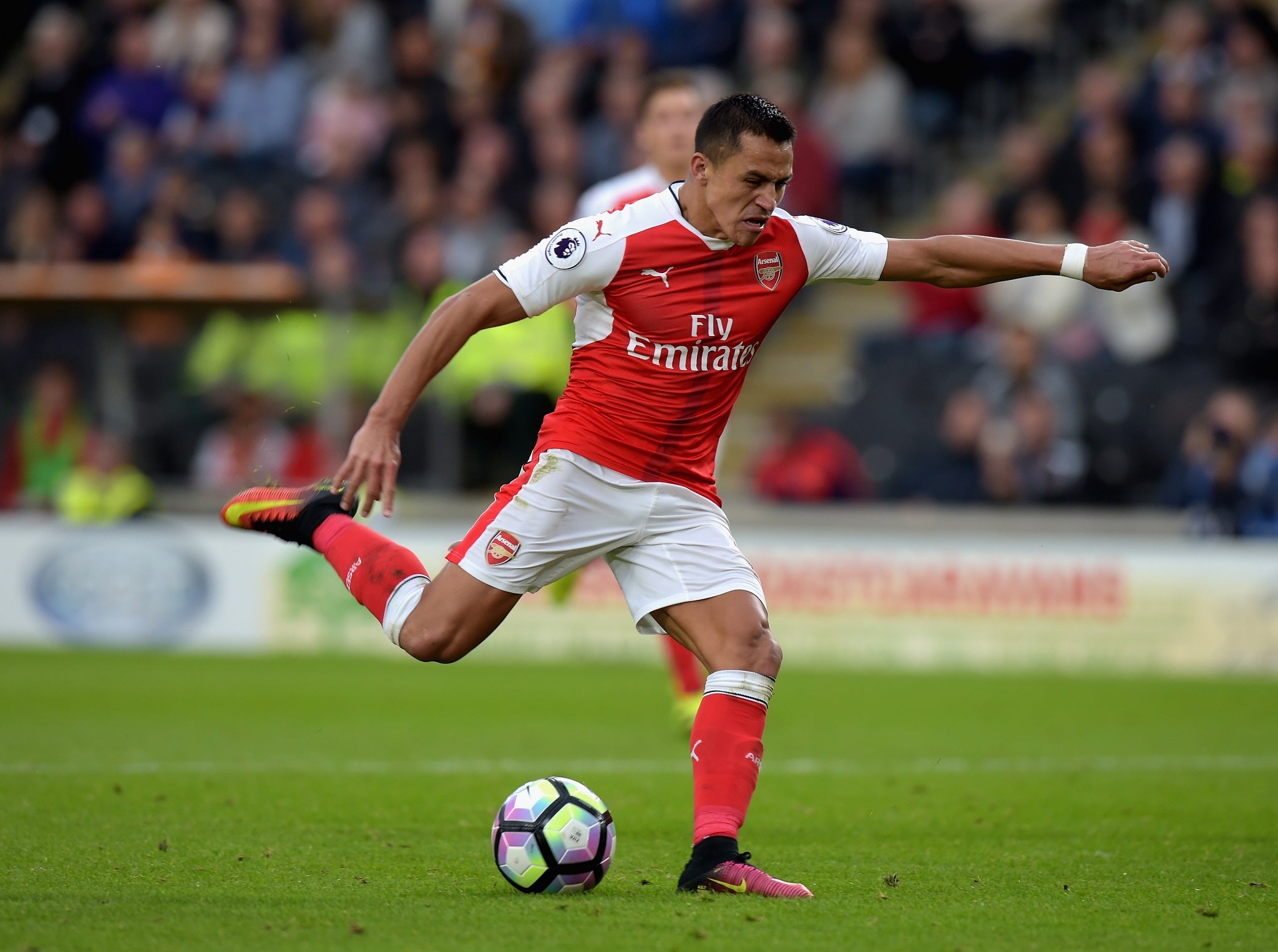 &#13;
Alexis Sanchez leads the attack again for Arsenal &#13;