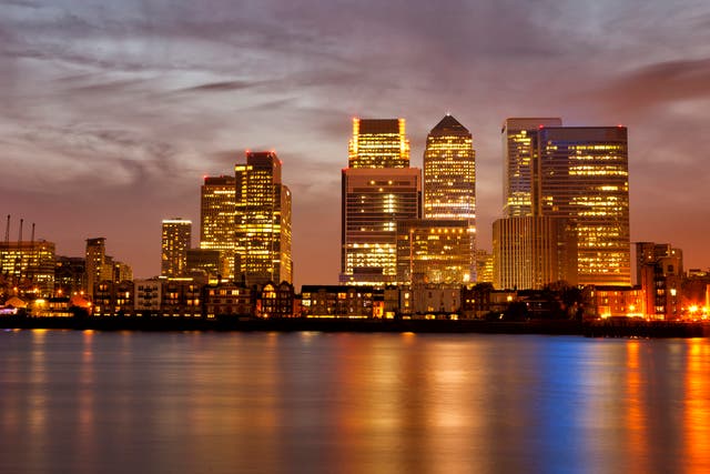 Canary Wharf in London, where a number of multinational corporations are based