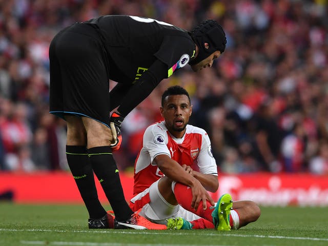 Francis Coquelin suffered a knee injury in Arsenal's 3-0 win over Chelsea