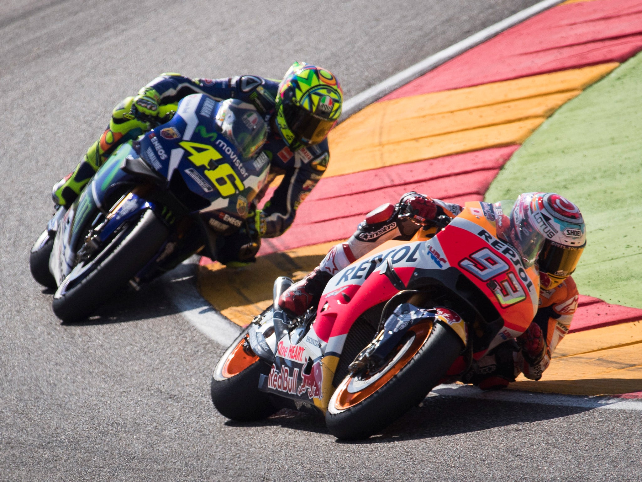 Marquez passed Rossi to take a lead he would not relinquish