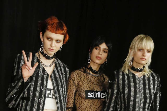 Alexander Wang channelled nineties neo-punk leather chokers for autumn/winter 2016