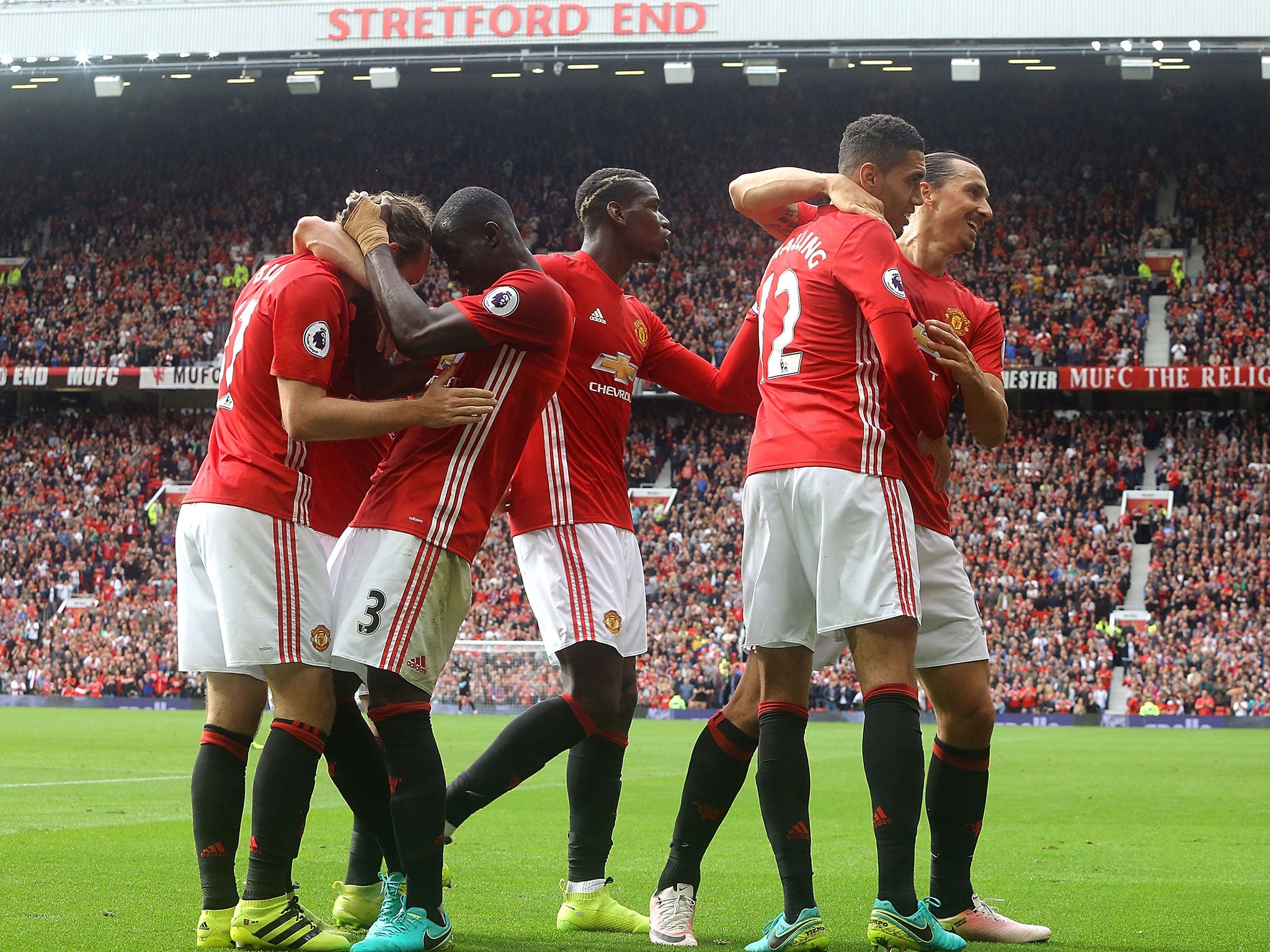 The storm clouds cleared at Old Trafford as Manchester United ran four past Leicester City