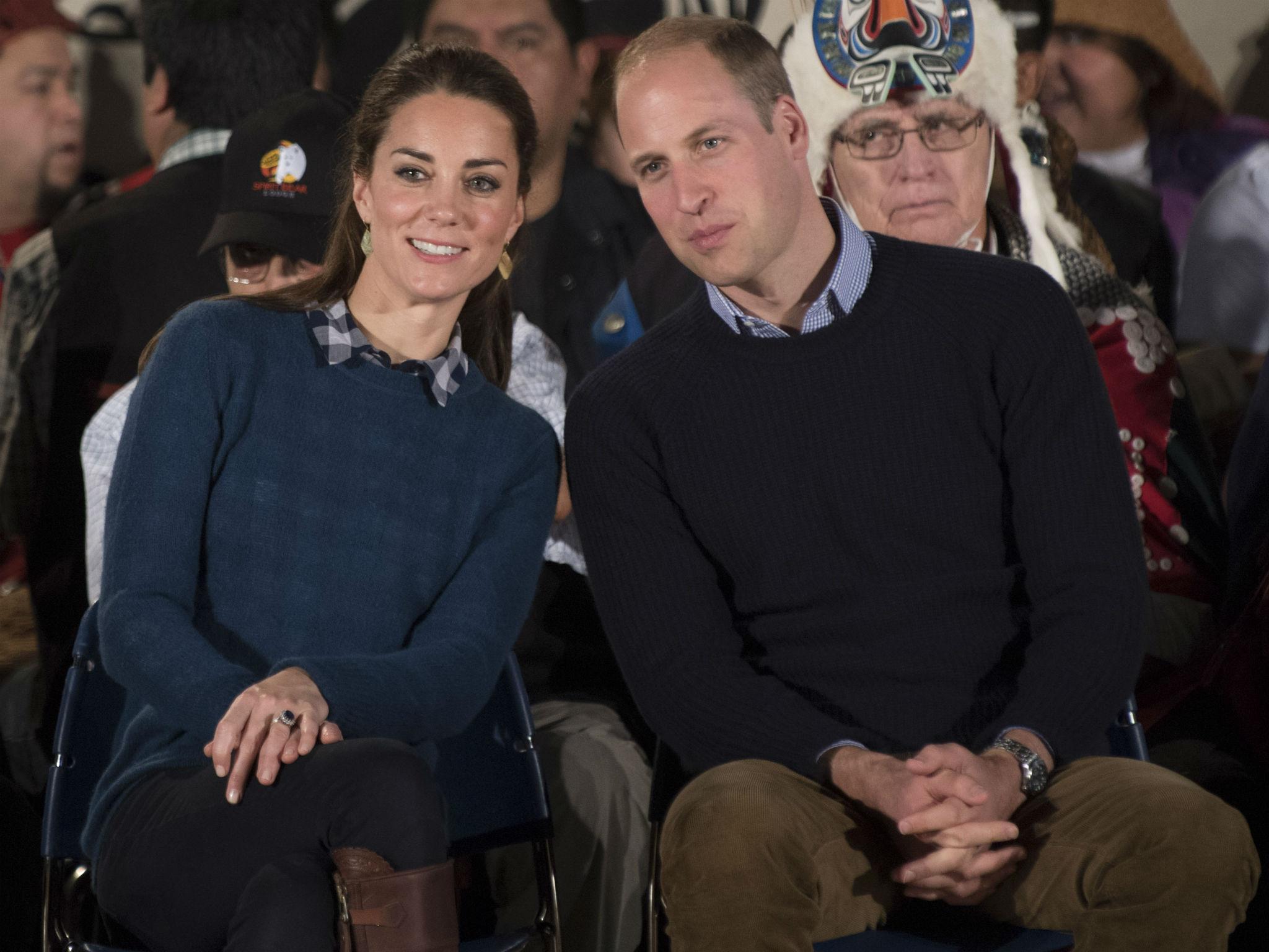 The Duchess and Duke of Cambridge visit first nation community members in Bella, Bella Canada
