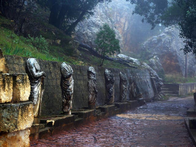 The ruins of the city Cyrene, an ancient Greek and Roman city near present-day Shahhat in Libya