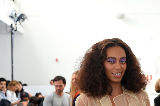 Solange Knowles attends the Creatures of Comfort fashion show at Industria Studios on September 8, 2016 in New York City.