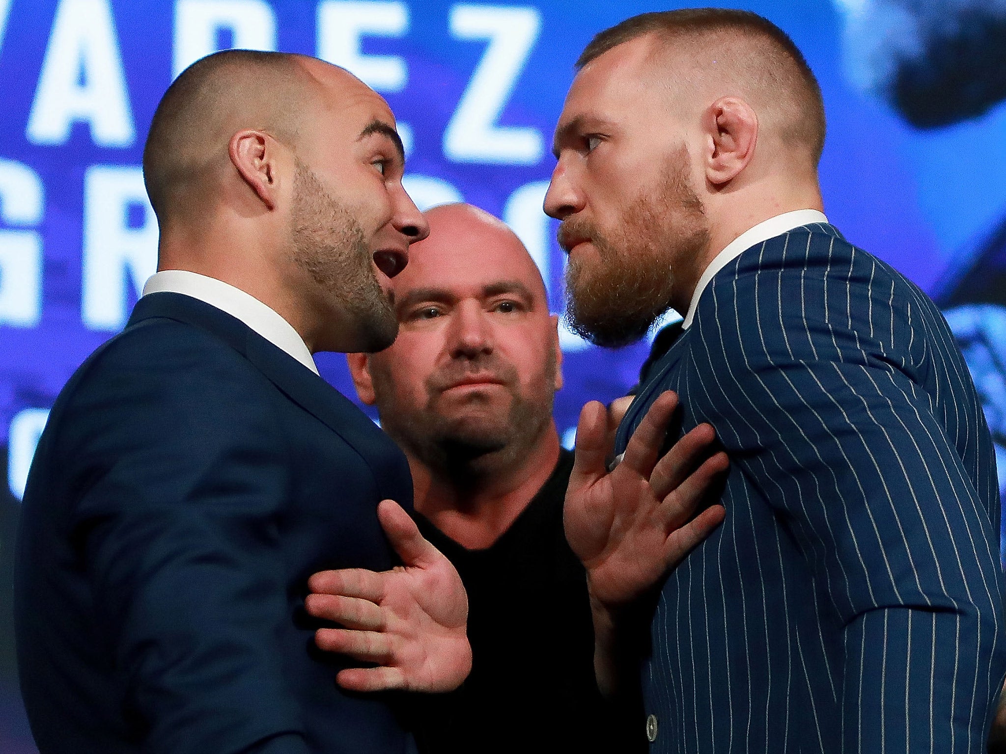 Alvarez and McGregor came face-to-face for the first time since their UFC 205 bout was confirmed