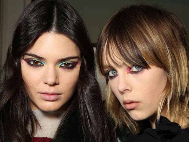 Kendall Jenner and Edie Campbell show off the bright-eyed look