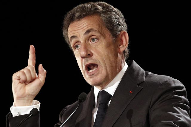 Mr Sarkozy vowed to make France 'the grand nation it always has been' while addressing a pack rally