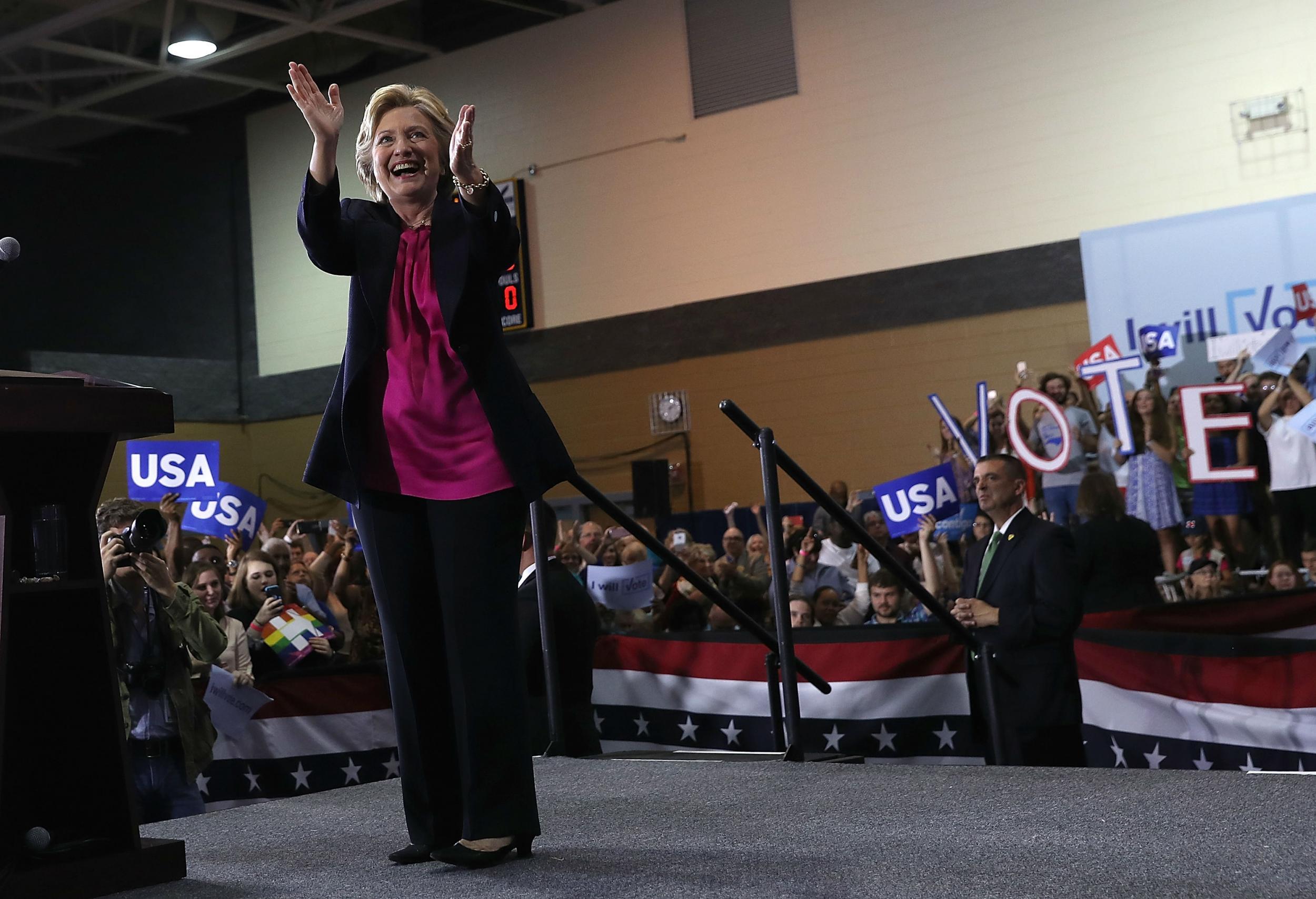 Hillary Clinton enjoys post-debate glow while campaigning in North Carolina