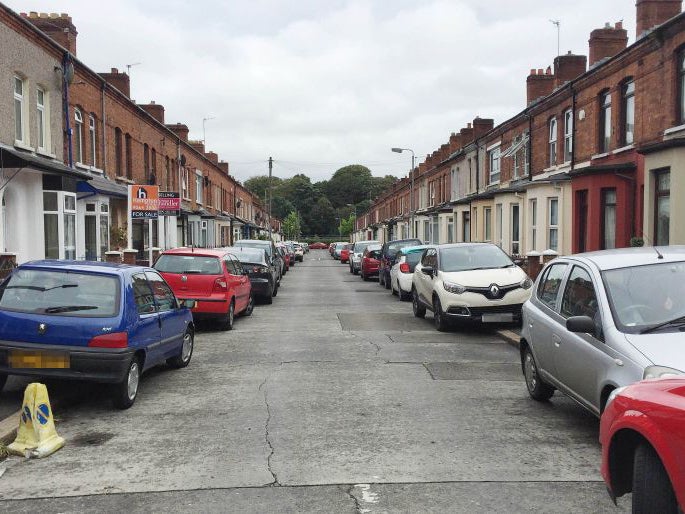 A general view of Rutland Street in Belfast, where a family have been forced to move out of their home after catching 19 rats in 24 hours.