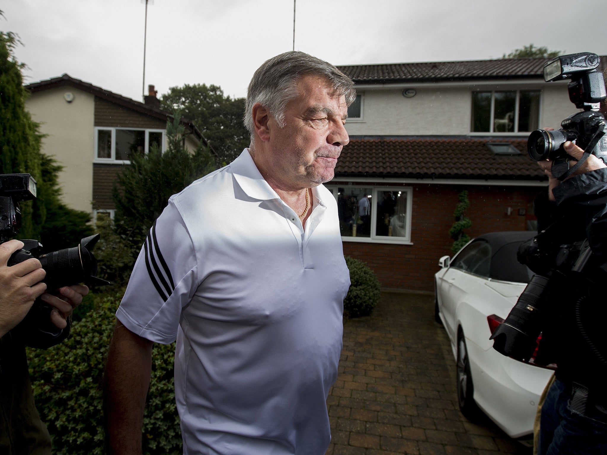 Allardyce was on the defensive when approached by reporters at his home