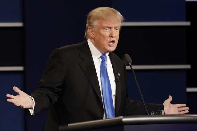 Donald Trump during the first presidential debate of the 2016 campaign at Hofstra University