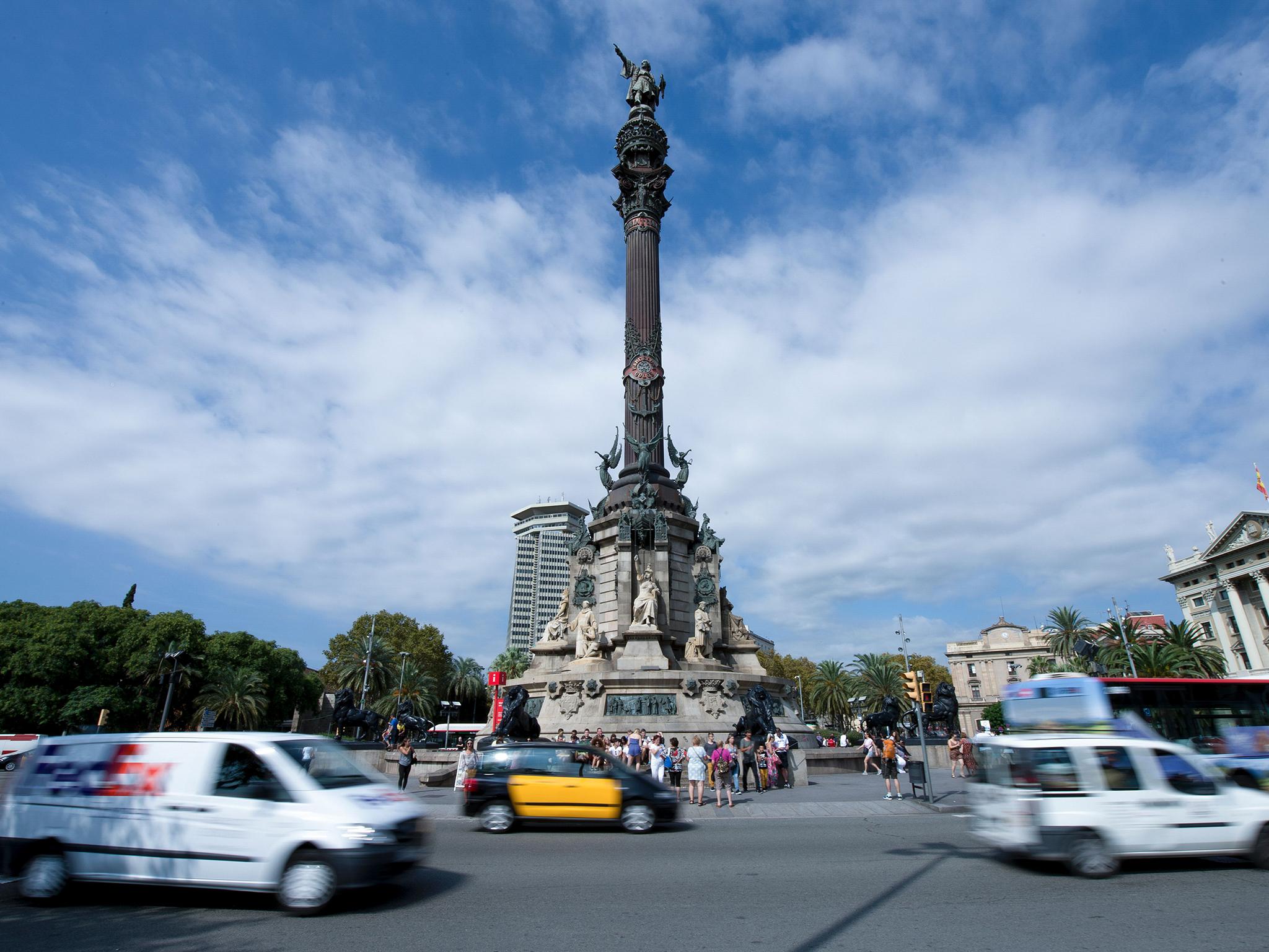 The statue of Christopher Columbus in Barcelona