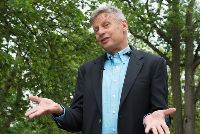 US Libertarian Party presidential candidate Gary Johnson