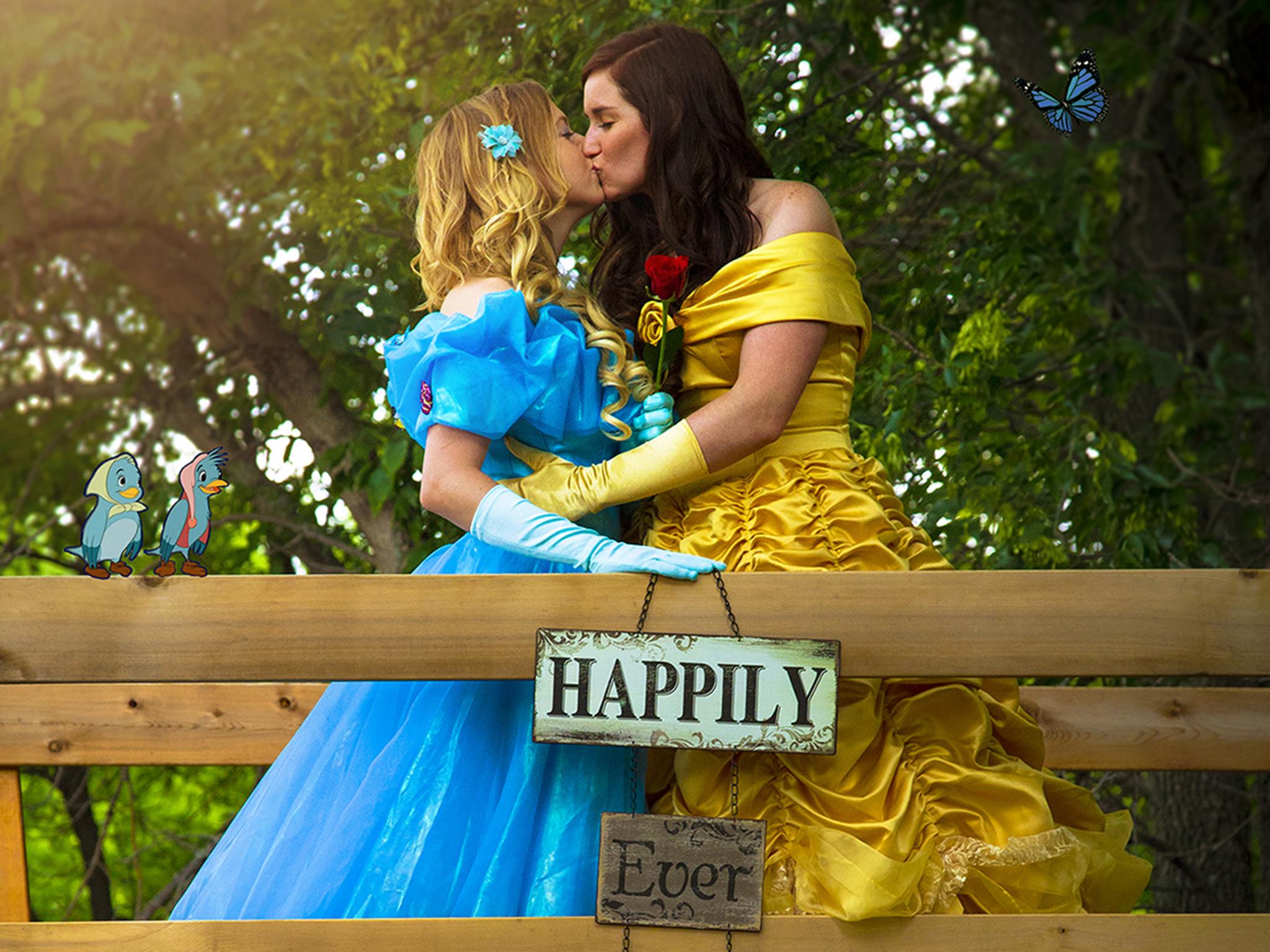 Same-sex couple celebrate their modern-day fairytale by ...