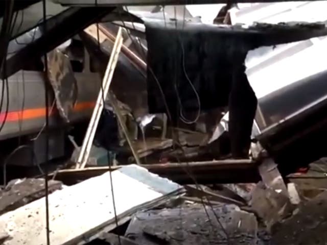Video shows the wreckage after the crash in Hoboken