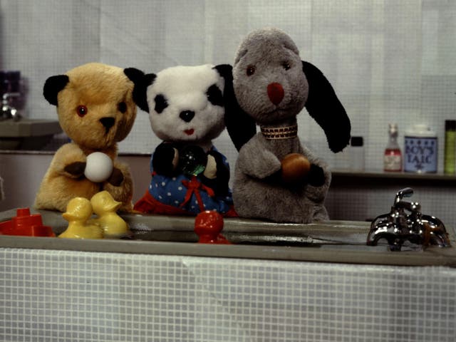 Sooty, Soo and third wheel Sweep on The Sooty Show in 1968, taking a well-earned bath after all that controversy