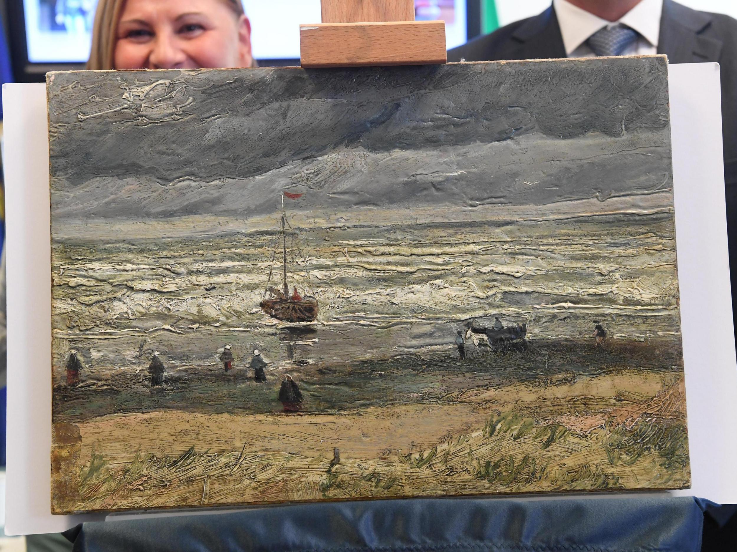 Seascape at Scheveningen by Van Gogh, one of the paintings recovered in an anti-mafia raid