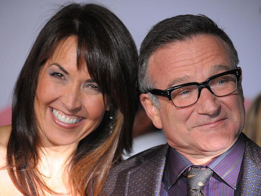 Robin Williams pictured with his wife Susan Schneider Williams