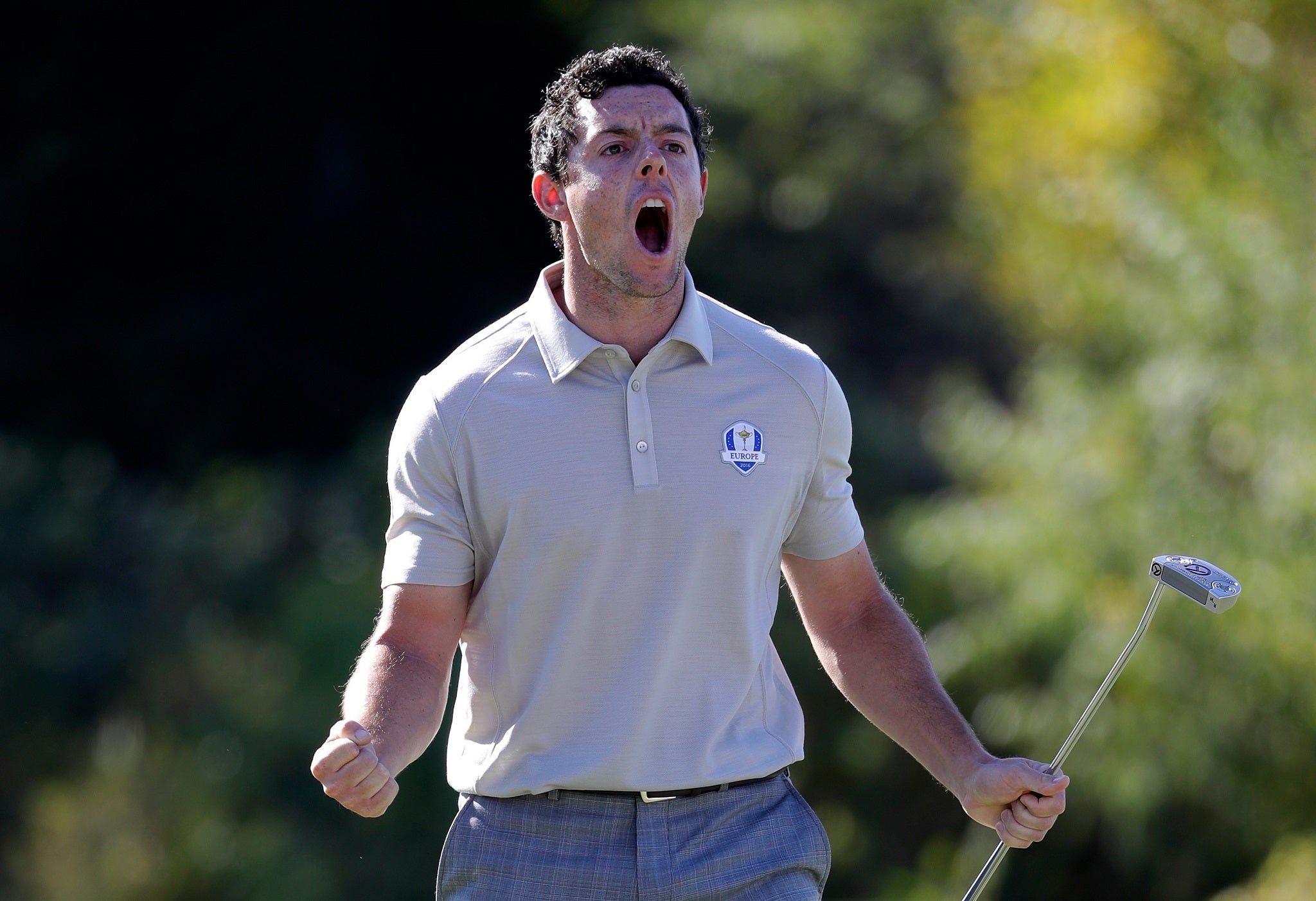 &#13;
McIlroy attempted to replicate the passion usually created by Ian Poulter &#13;