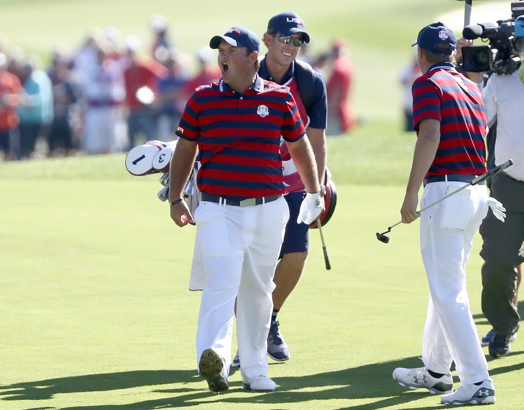 Patrick Reed was in fine form on Saturday to help extend America's lead