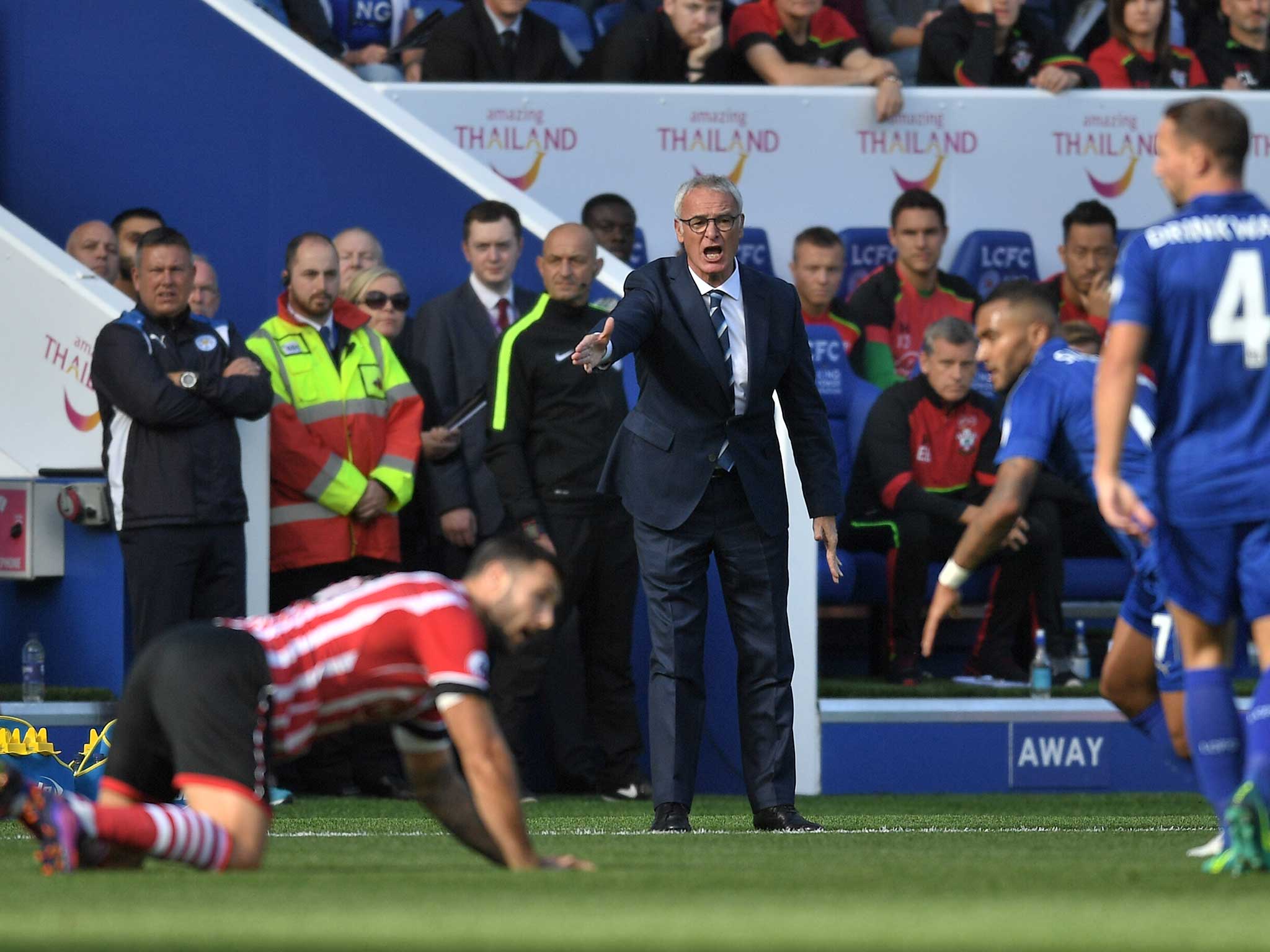 Claudio Ranieri barks orders from the King Power side-lines