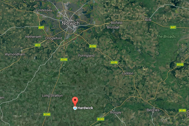The plane crashed at Hardwick Airfield, 15km south of Norwich