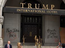 Donald Trump's new luxury hotel graffitied with 'Black Lives Matter'