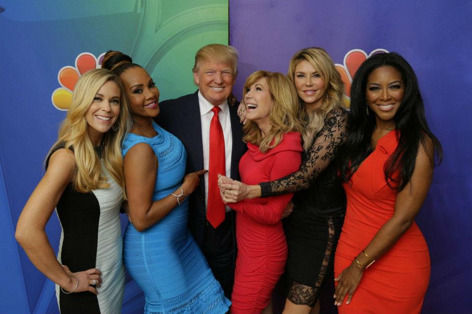 Donald Trump pictured with participants from The Apprentice 2