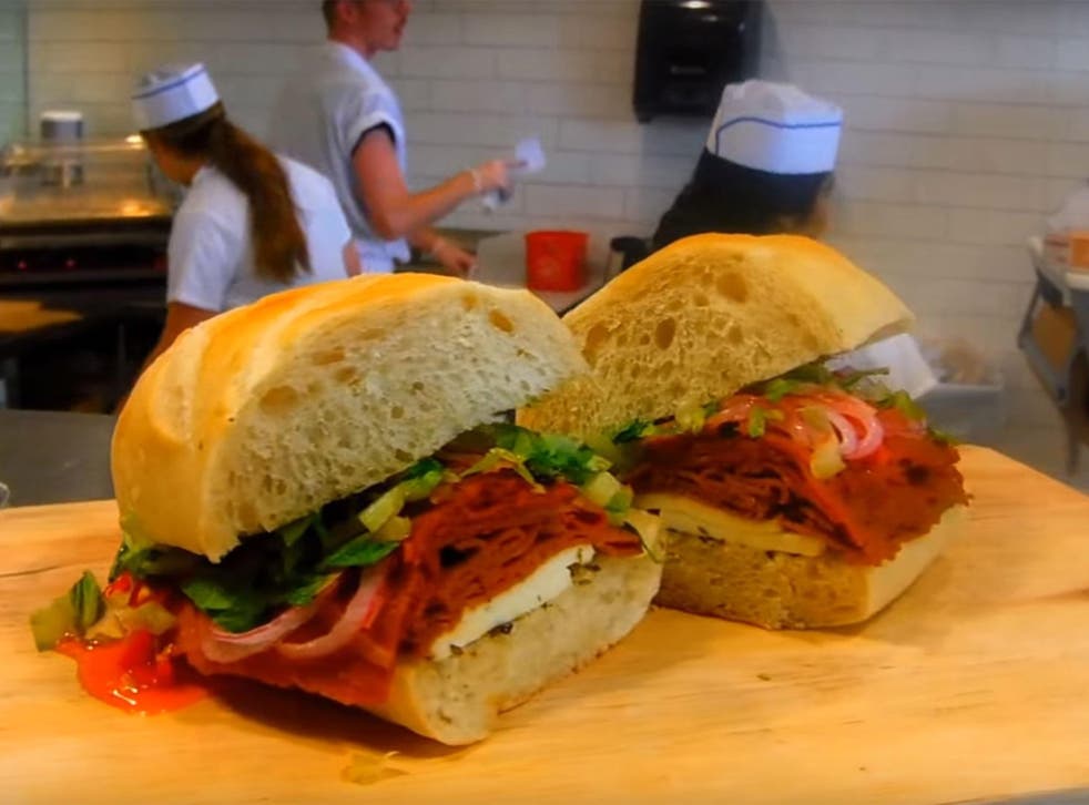 Don't be fooled - this sandwich is made with vegan meat