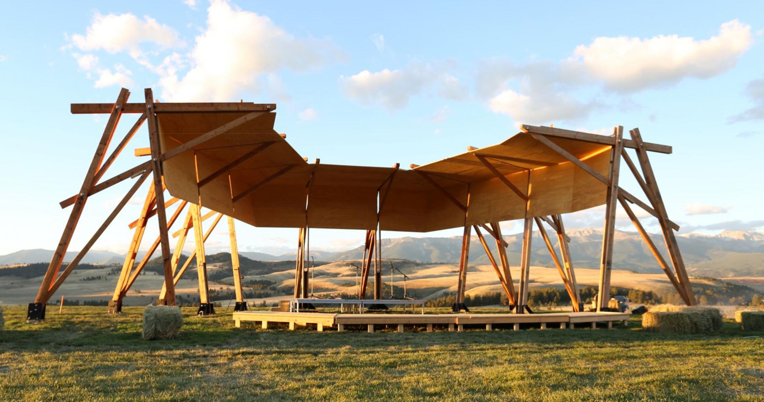 The 100-seat Tiara venue has no walls, giving views over the epic Montana landscape