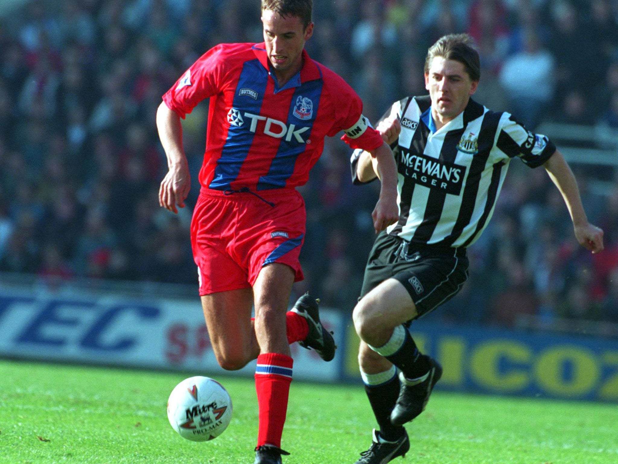 Gareth Southgate during his playing days at Crystal Palace in 1994