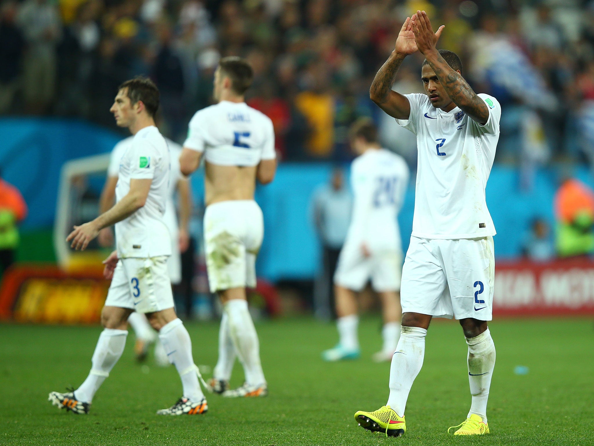 Glen Johnson playing for England at the 2014 World Cup