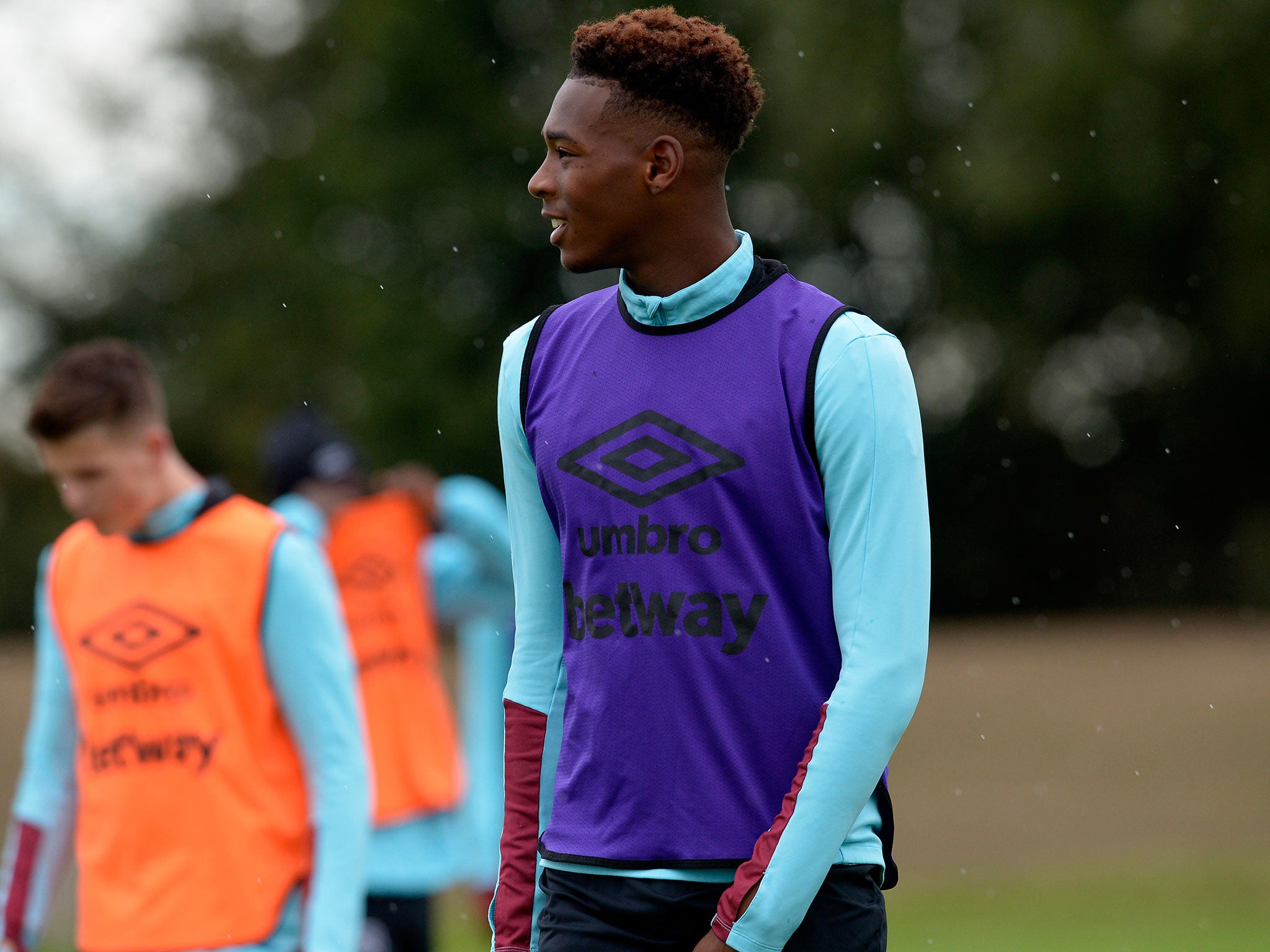 Reece in training at West Ham