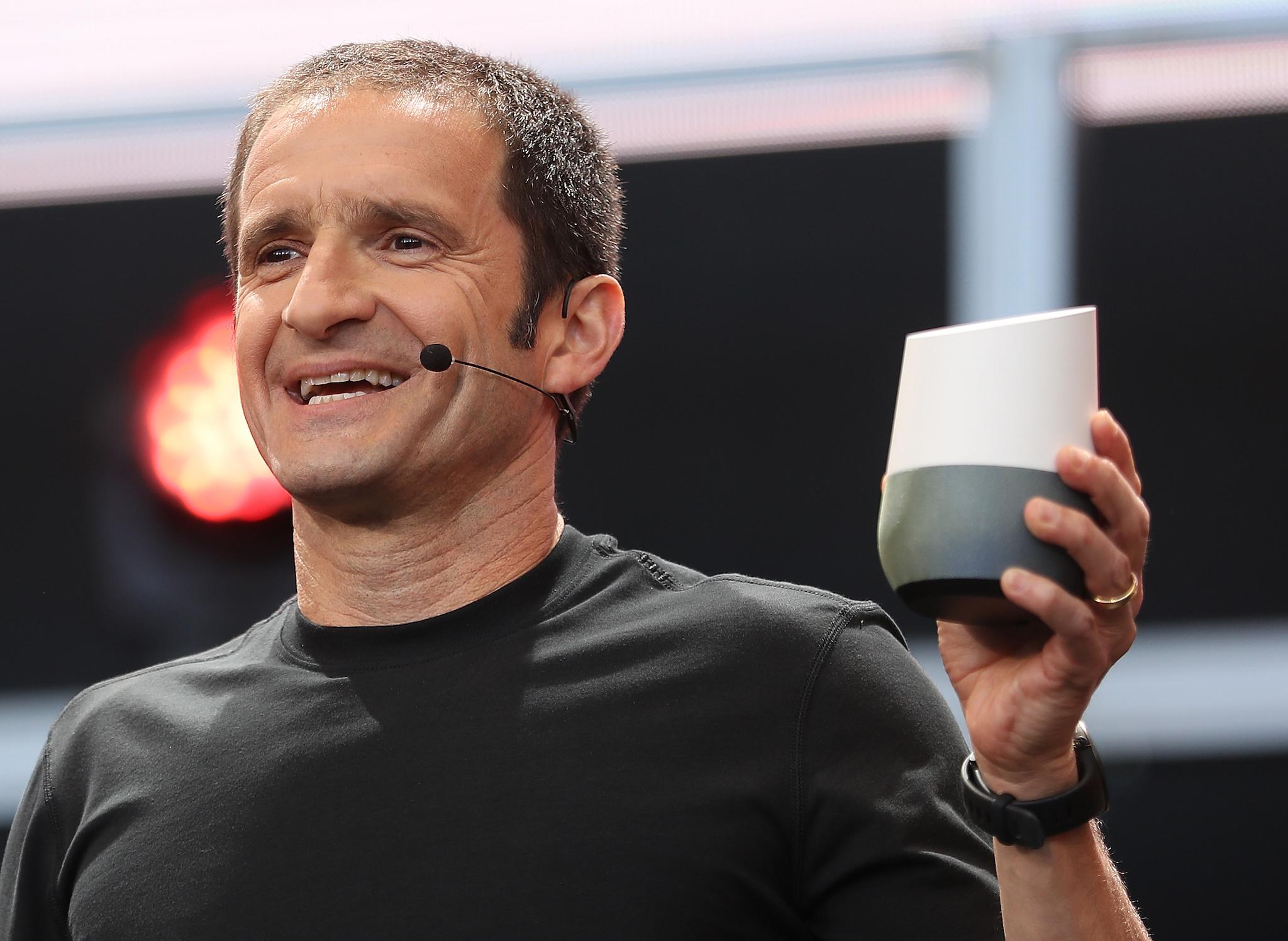 Google Vice President of Product Management Mario Queiroz shows the new Google Home during Google I/O 2016 at Shoreline Amphitheatre