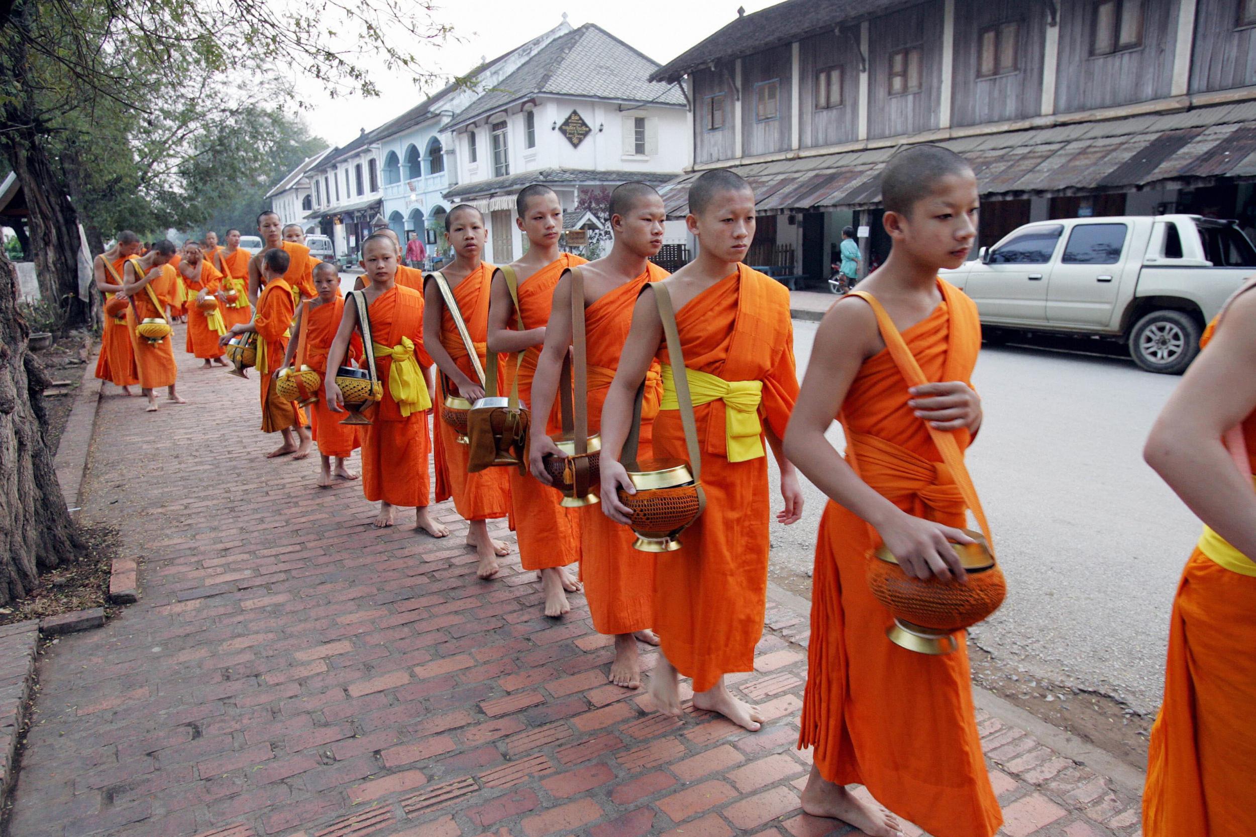 The early morning ritual of alms-giving in Luang Prabang